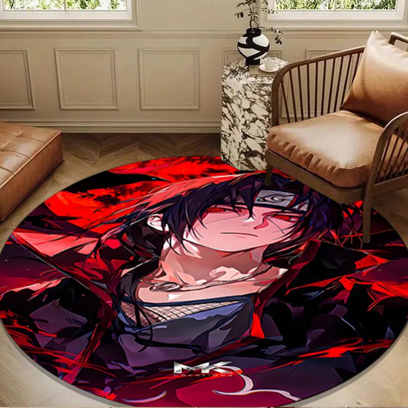 Dark Anime ninja Character Round mat Home Decor, Chair rug For livingroom,Bedroom, doormat home decor Birthday Gift Christmas Gifts