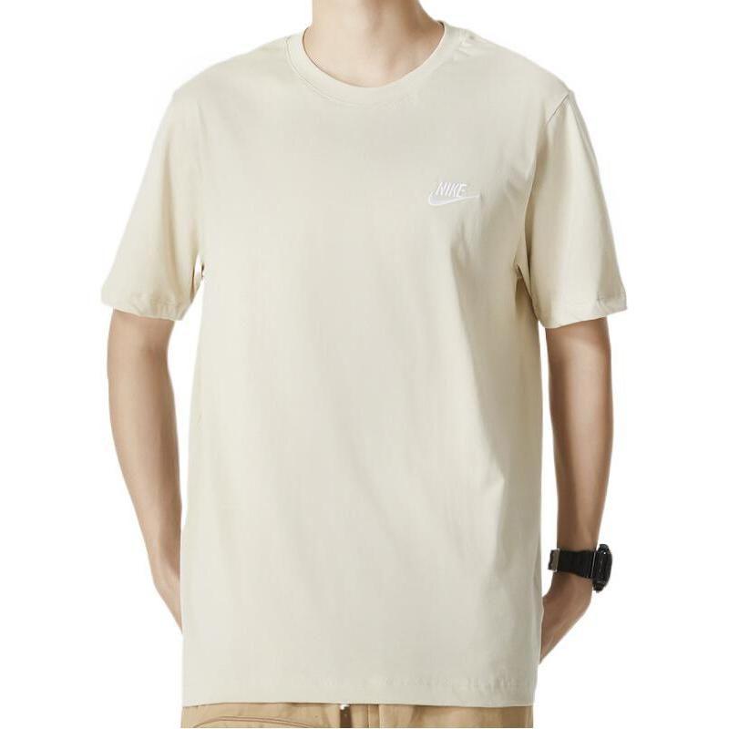Nike T Shirts Men's Beige Crew Neck Moderate Straight Fit AR4999-206