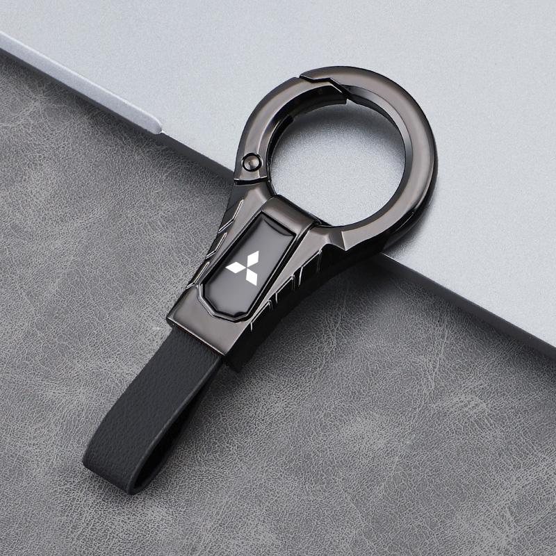 

New Arrival High-end Leather Key Chain Car Logo Keyring Auto Interior For Mitsubishi Eclipse Lancer Pajero ASX Colt I200 Space