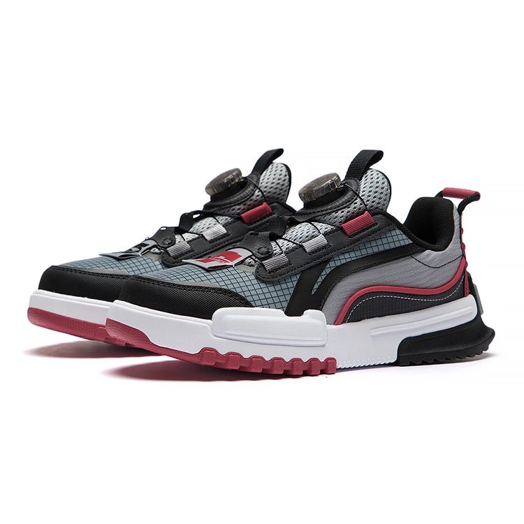 Li Ning Kids Journey 2.0 Low Comfortable Versatile Casual Shoes Kids Casual Shoes Black Red YKCS108-5