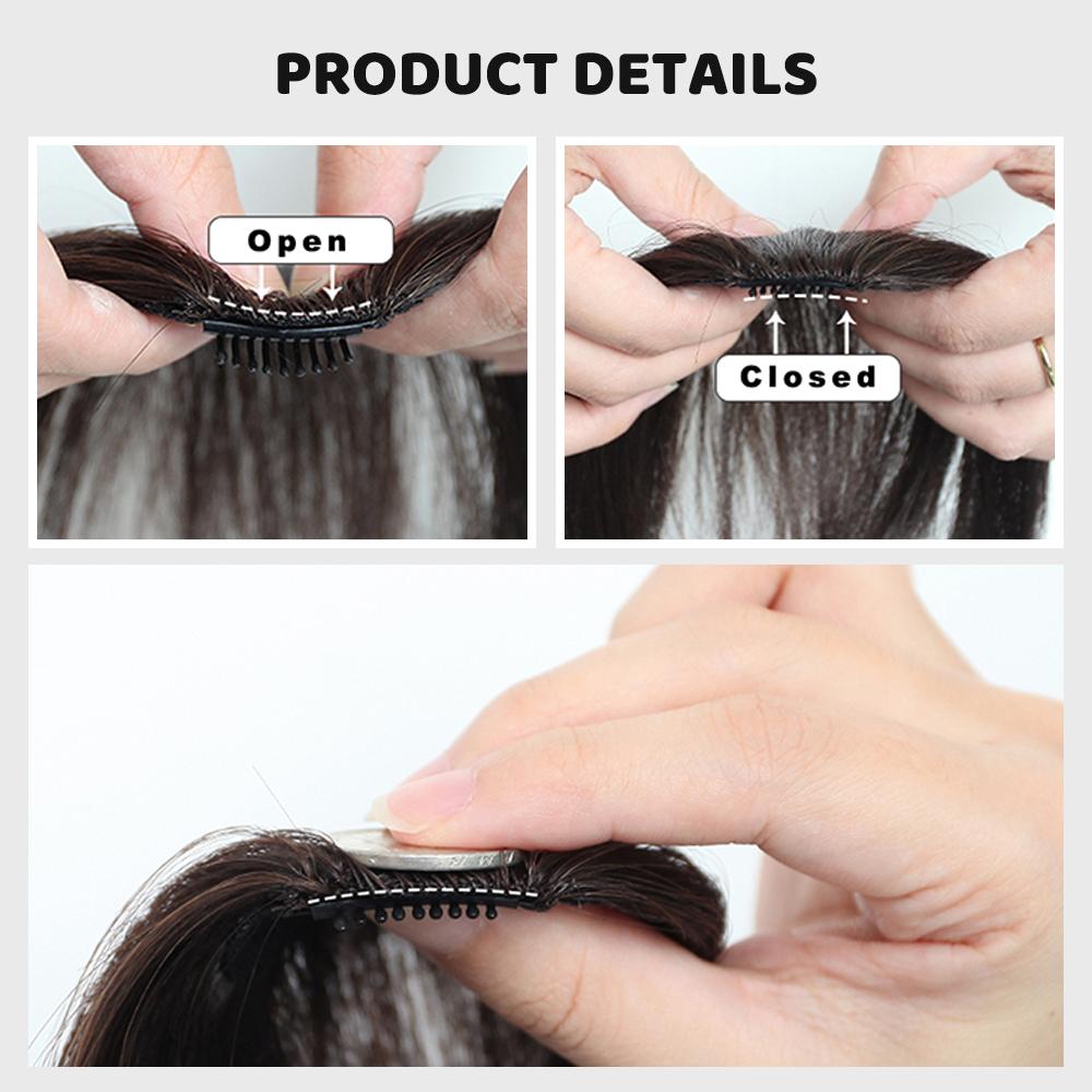 Princess Bangs Hime Cut Bangs Frisuren Clip-in-Pony-Haar-Haar-Pony für Frauen Haar-Pony-Clip-on-Haare
