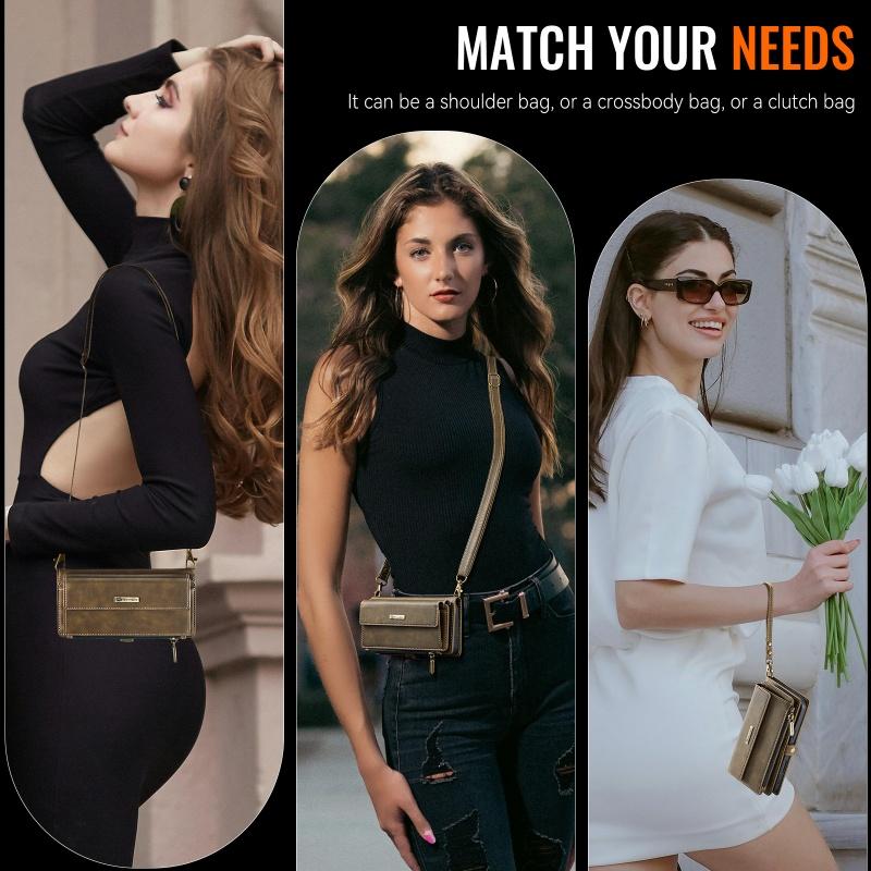 Husă de telefon din piele cu clapetă și șnur lung pentru Samsung Galaxy S25 FE S24 Ultra S23 Plus S22 S21 S20 A17 A16 A56 A15 A55 A14 A54 A13 A53 cu portofel cu fermoar