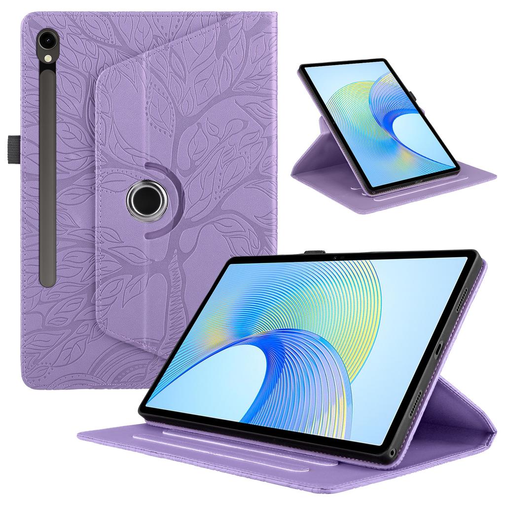 Applicable to Samsung Tab S9 FE 2026 flat leather case 10.9 inch rotating bracket Tree of Life embossed shell S11