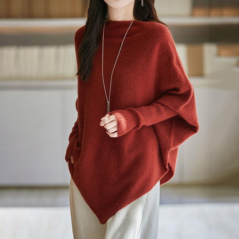 Sweter damski zimowy gruby ciepły dzianinowy z wysokim dekoltem elastyczny z długim rękawem oversize topy