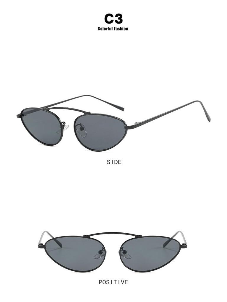2024 Trendy Metal Cat-Eye Sunglasses for Women - European & American Street Style