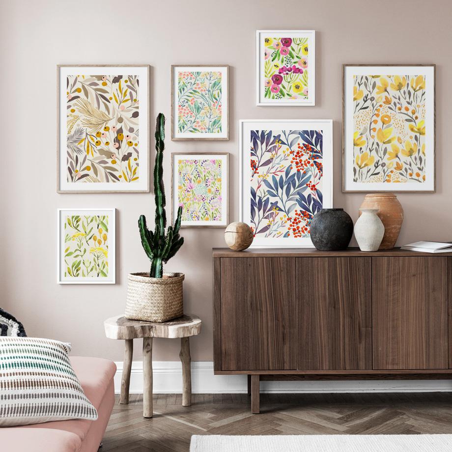 

Акварель красочные розы листья растения настенные художественные принты холст живопись скандинавский плакат настенная картина для декора гостиной