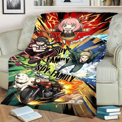 Spy × Family Warm Print Flannel Blanket Comfortable for Sofas, Chairs, Bedrooms, Beds, Picnics, Travel-kwq196