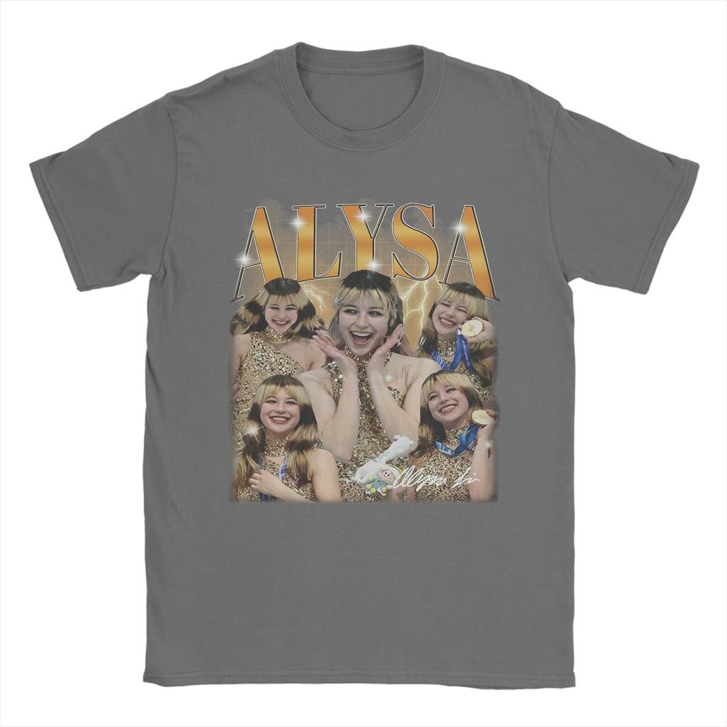 Neuheit Alysa Liu USA T-Shirt Unisex Rundhals 100% Baumwolle T-Shirts Kurzarm T-Shirt Große Größen Kleidung
