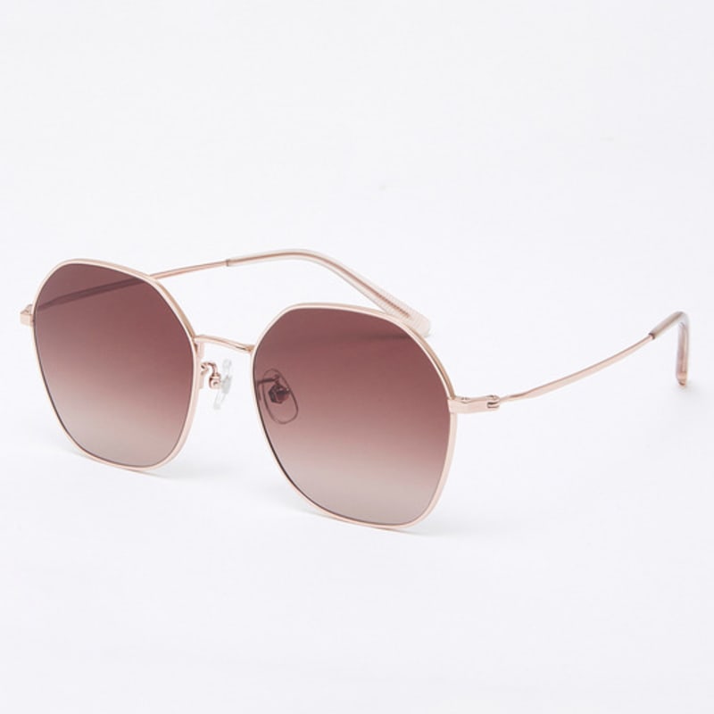 Aloeyewear [Air Titanium] AL2503 2424G Air Titanium Hexagon Rose Gold Sunglasses