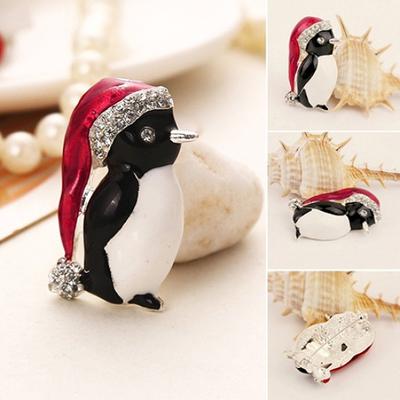 Cute Women Girl Rhinestone Penguin Brooch Pin Jewelry Xmas Gift Party Decor