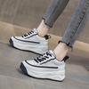 Leather muffin thick sole inner height increase small white shoes women's new casual simple single shoes