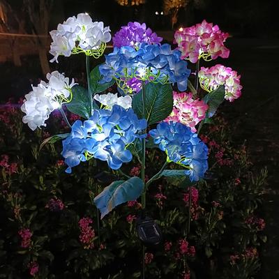 3 Heads Solar Hydrangea Flower Lamp Outdoor Garden Decoration Led Artificial Flower Lamp Landscape Garden Lawn Lamp