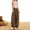 European Women’s Wide-Leg Velvet Pants: Casual Korean Style, Versatile & Floor Length for Spring-Summer