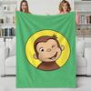 Cartoon C-Curious George Throw Flannel Blanket Perfect for Sofa Office Bed Travel Sleep Read Relax Camping four season use
