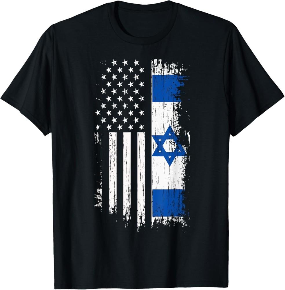 

Israeli American Flag T-Shirt - Pride Israel USA Shirt Unisex T-Shirt M