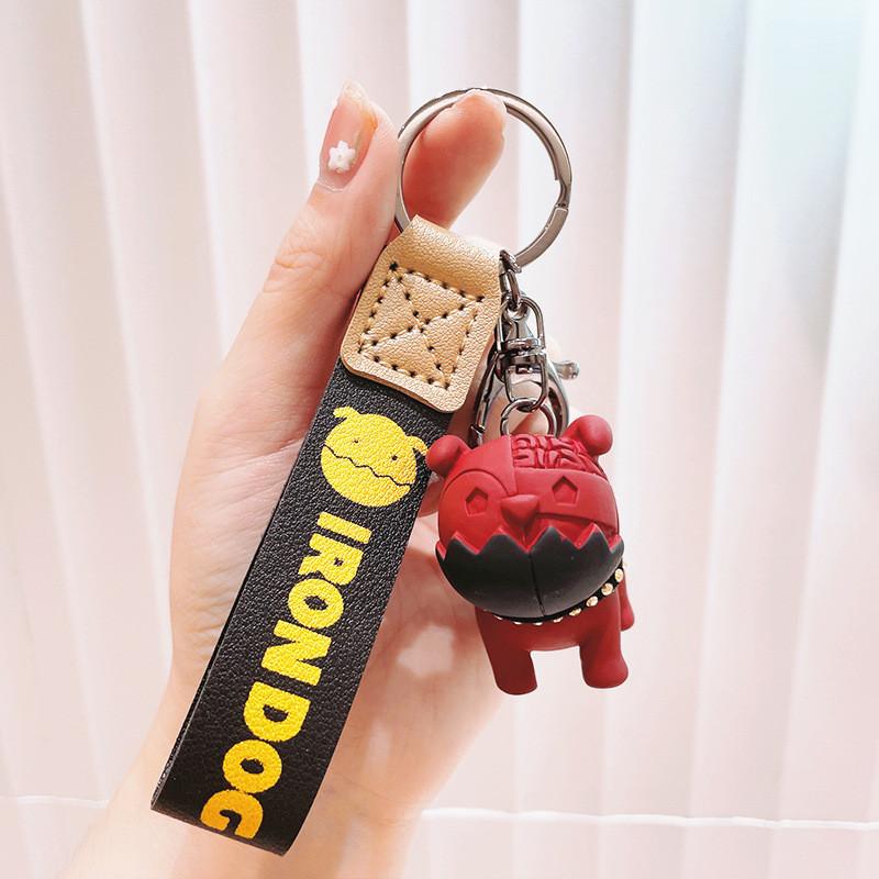 

Adorable Bully Resin Dog Keychain Cute Cartoon Key Accessory Perfect Gifts For красный