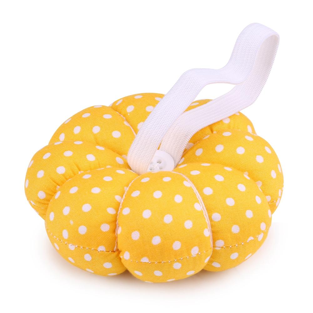 1 Pcs Creative Pumpkin Fabric Sewing Needles Pin Cushion with Elastic Wrist Belt(#4)