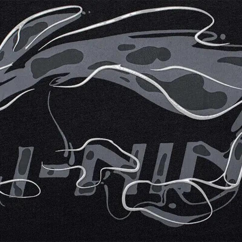 Li Ning Logo Letter Print Round Neck Short Sleeve T-Shirt Comfortable Versatile Skin-Friendly Shorts Casual Sports Suit AHSVD57-1+YKSV129-1