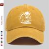 Pc Vintage Beach Vacation Print Baseball Cap Sweet Vacation Style Decorative Papa Hat Trucker Sun Hat Washed Buckle Strap Ad