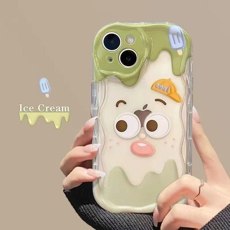 Ice cream expression iPhone11Promax mobile phone case transparent for Apple 11promax cream case 11