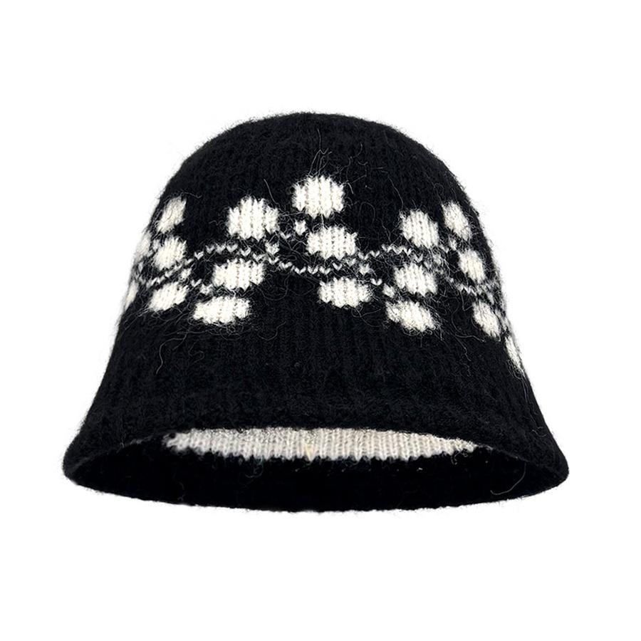 

New Winter Outdoor Hat Men s Retro Floral Knit Fisherman Cap Women s Blend Wool Warm Thermal Hat Women