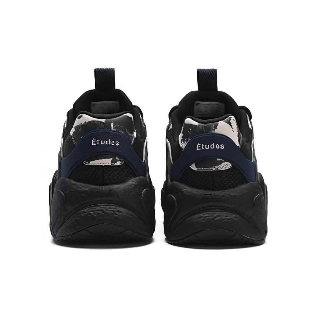 Fila Études X  Fabric Synthetic Leather TPU Round Toe Lace-Up Thick Sole Shock Absorbing Wear-Resistant Low-Top Retro Basketball Shoes F12M342113FBU