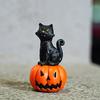 Halloweenská pryskyřičná ozdoba Strašidelný strašidelný dům Hrob Strom Démon Kořen Náhrobní kámen Socha s LED světlem Kreslená dýně Duch Figurka Ozdoba
