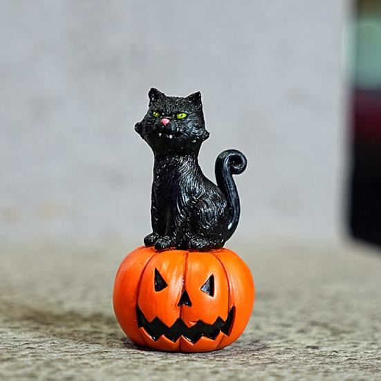 Halloweenská pryskyřičná ozdoba Strašidelný strašidelný dům Hrob Strom Démon Kořen Náhrobní kámen Socha s LED světlem Kreslená dýně Duch Figurka Ozdoba
