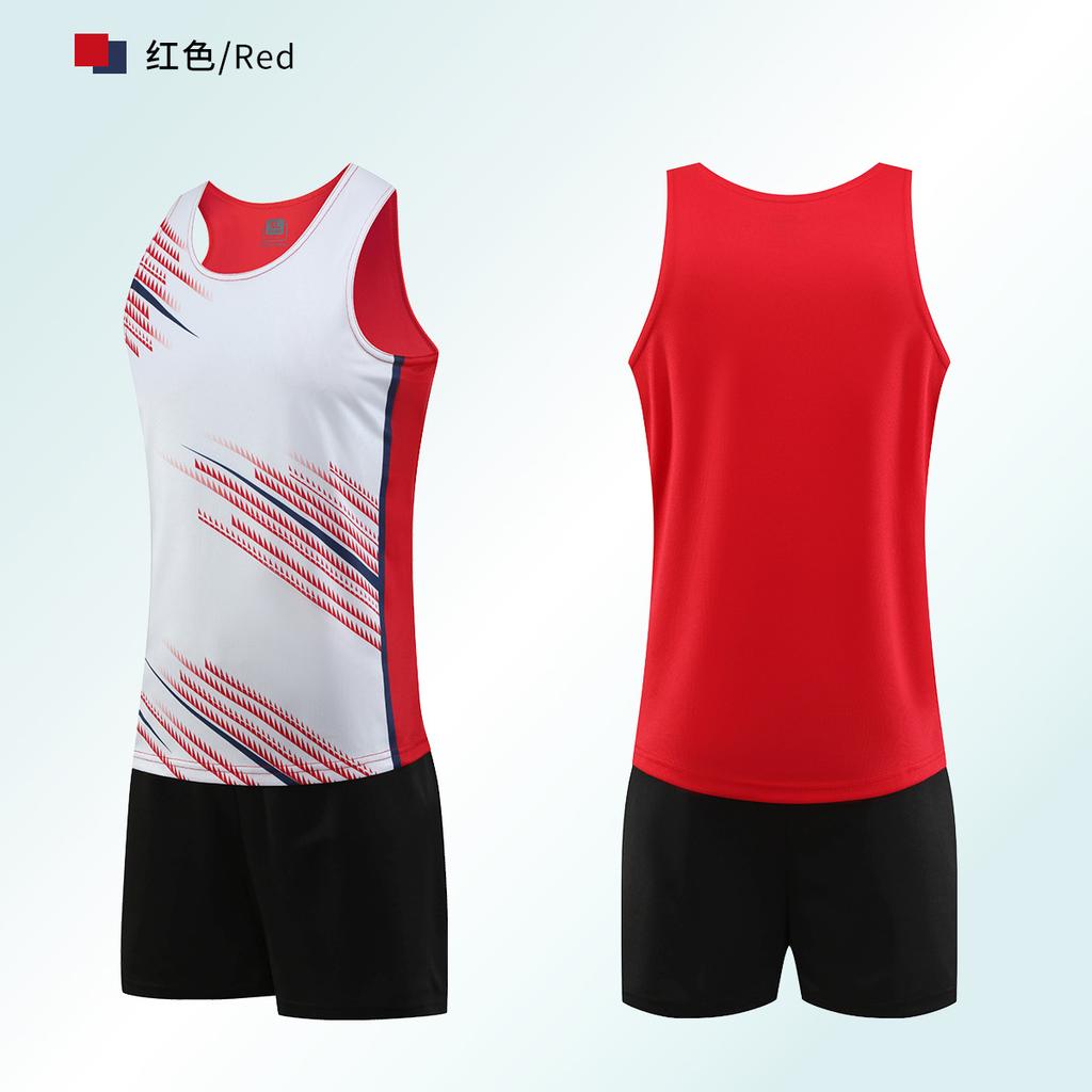 Track and field training suit, men's printed test marathon team uniform, sprint sports student sportswear training suit, women's clothing