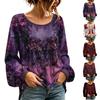 Damen Rundhals Langarm Halloween Print Bluse Top für Partykleidung