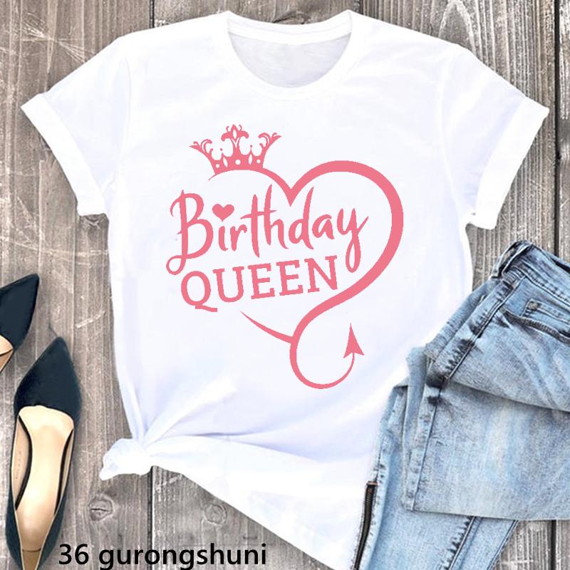 Golden Queen Are Born In July Letter Print Tshirt Unisex Birthday Gift T Shirt Femme High Shoe Tshirt Female Harajuku Shirt