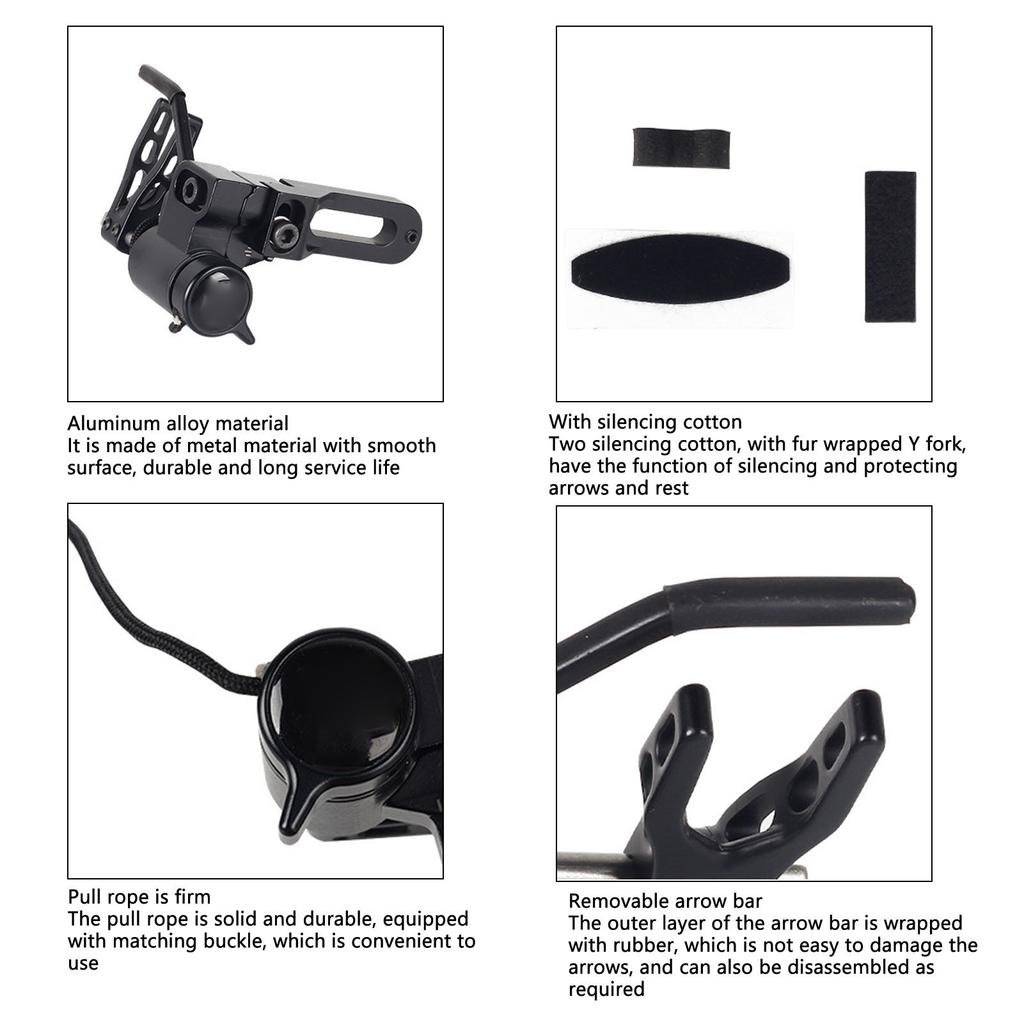Drop Away Bow Rest Six Way Adjustable Aluminium Alloy Hunting Bow Accessories for Outdoor Hunter