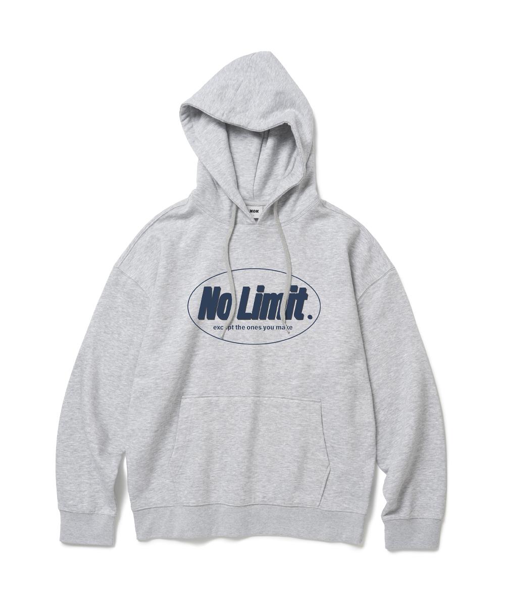 Xox No Limit Fleece-Lined Oversized Hooded Sweatshirt Melange Grey Navy Melange Gray/S
