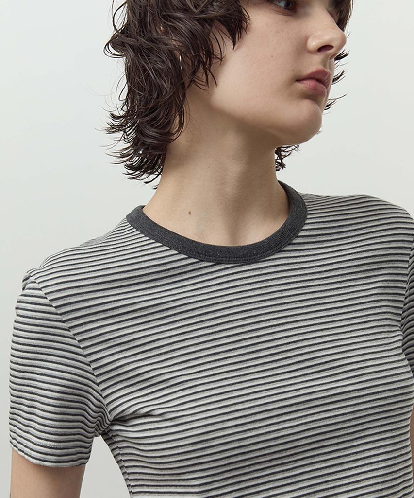 Leopeusaideuhwaiteulabel Mingle Stripe T-Shirt Gray
