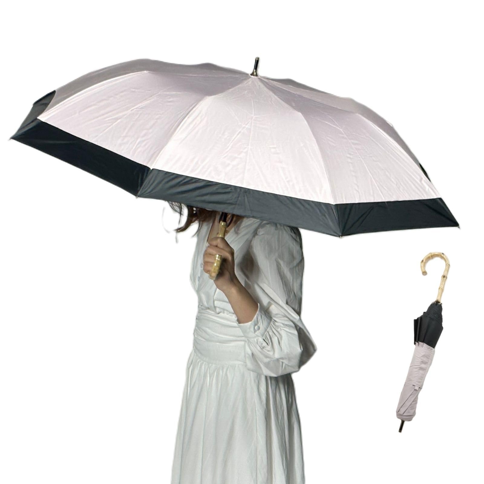 

SUGITA Легкий складной зонт для дождя, защиты от УФ-лучей, солнца, бамбуковая прочная короткая ручка 27370PK Женский, Солнцезащитный зонт, Зонт, 99,9% защита, 99,99% блокировка, розовый