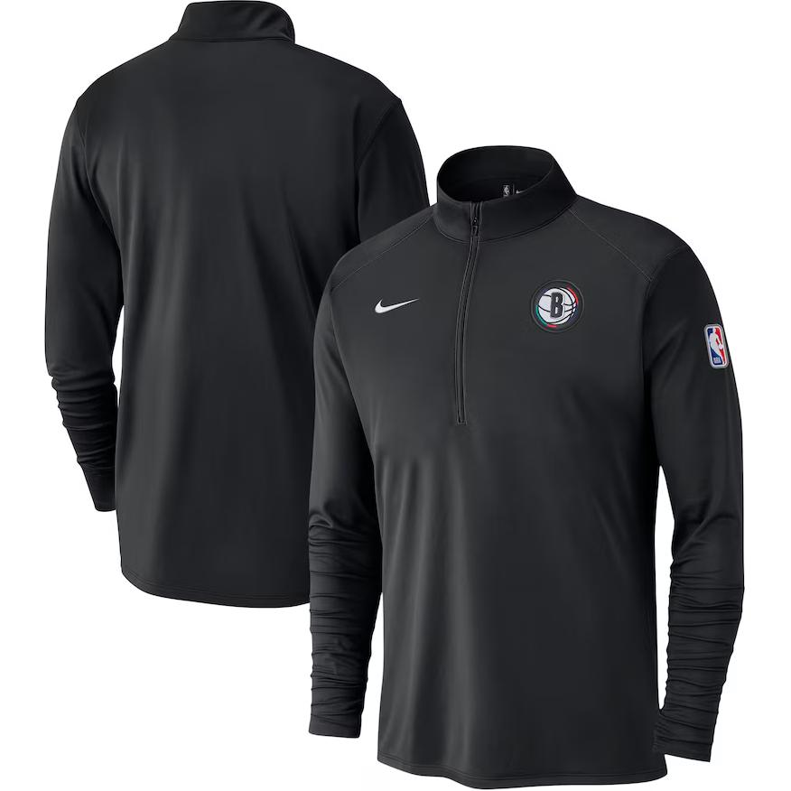 Nike Logo Stand Collar Half Zip Long Sleeve Sweatshirt Men sweatshirt Black HF3900-010