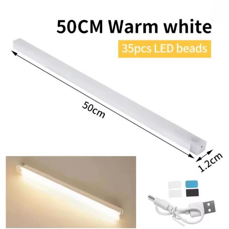 Bewegungssensorleuchte Kabellos Wiederaufladbares LED-Nachtlicht Schrank Schranklampe Küche Treppenhaus Hintergrundbeleuchtung 10/20/30/50cm