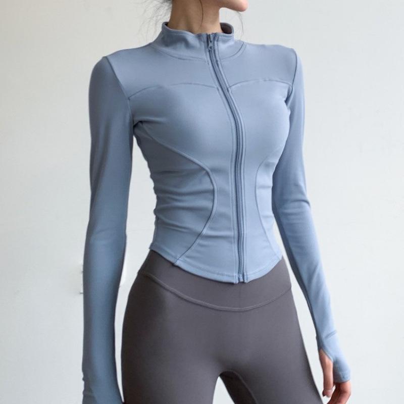 Women's Slim-Fit Fleece-Lined Running Jacket - Autumn/Winter 2025 Yoga & Fitness Long Sleeve.