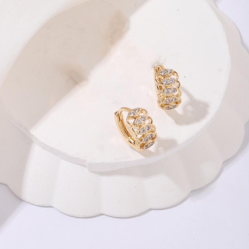 2pair Dainty Small Hoop Earrings for Women Cubic Zirconia  Jewelry Daily Accessories