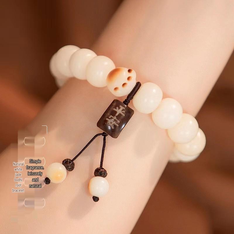 Dunhuang 108-Bead Bodhi Bracelet - Weathered Charcoal Design, Unisex