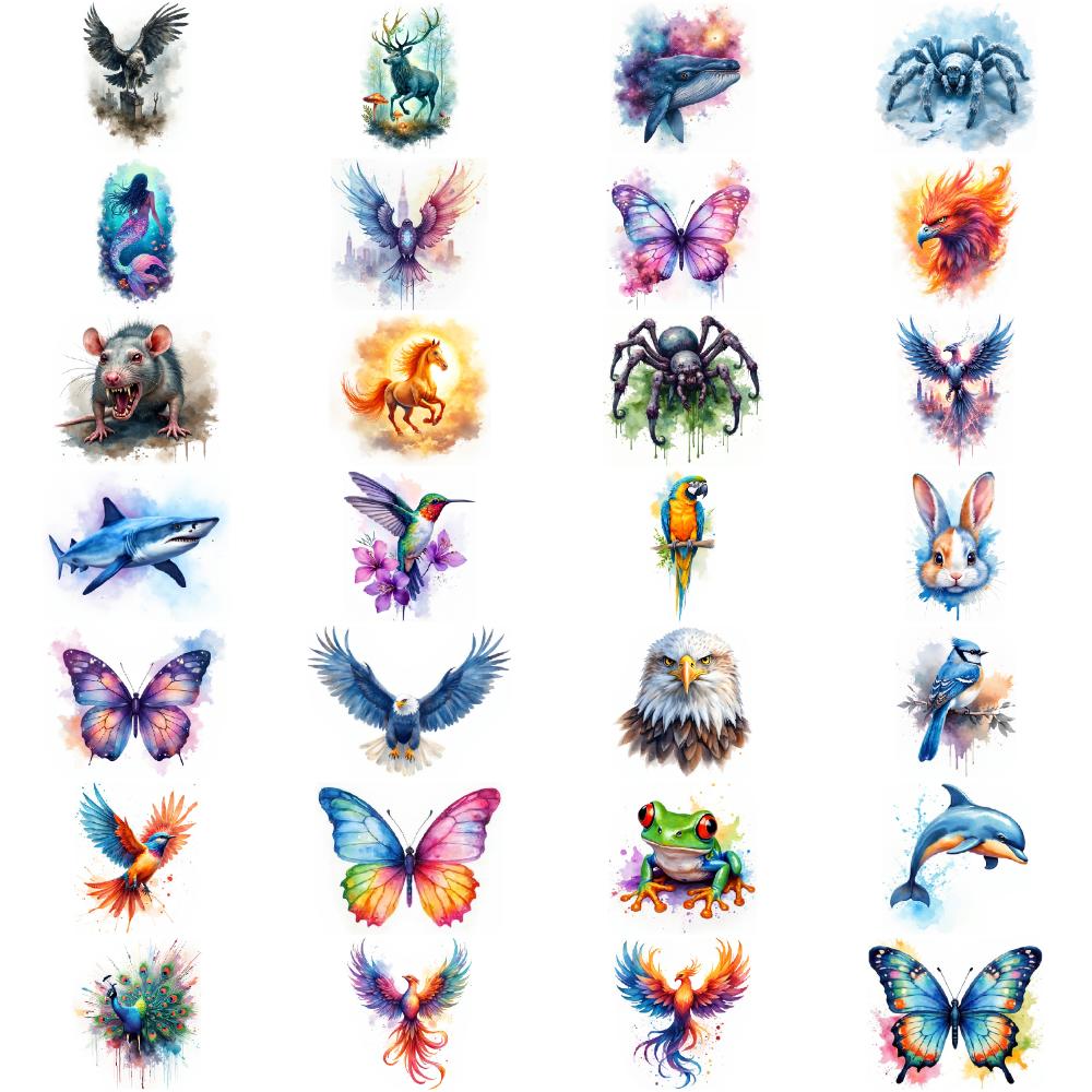 28pcs Temporary Tattoo Long-lasting Body Stickers Phoenix Butterfly Dragon Fake Tattoos Waterproof Semi-Permanent Tattoo Sticker
