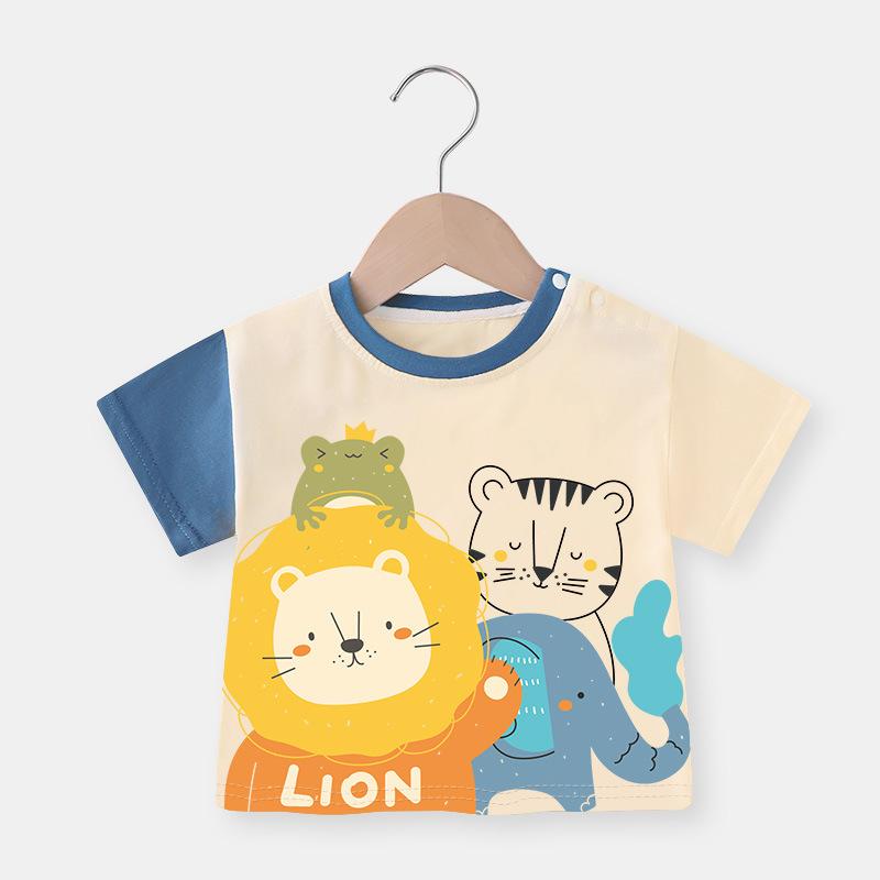 Dziecięcy T-shirt Letnia Sukienka Chłopcy i Dziewczynki Dziecko Dzieci Letni Top z Krótkim Rękawem Casualowy Krótki Rękaw