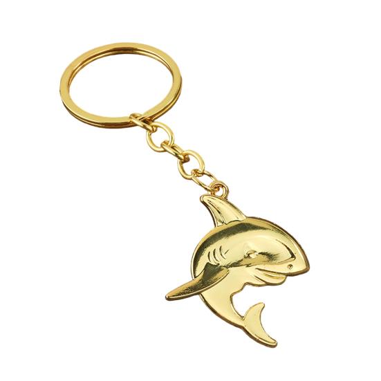 

Shark Keychain Pendant Lightweight Metal Keychain Creative Sea Themed Keychains Bag Charms for Men Women Car Keys золотистий