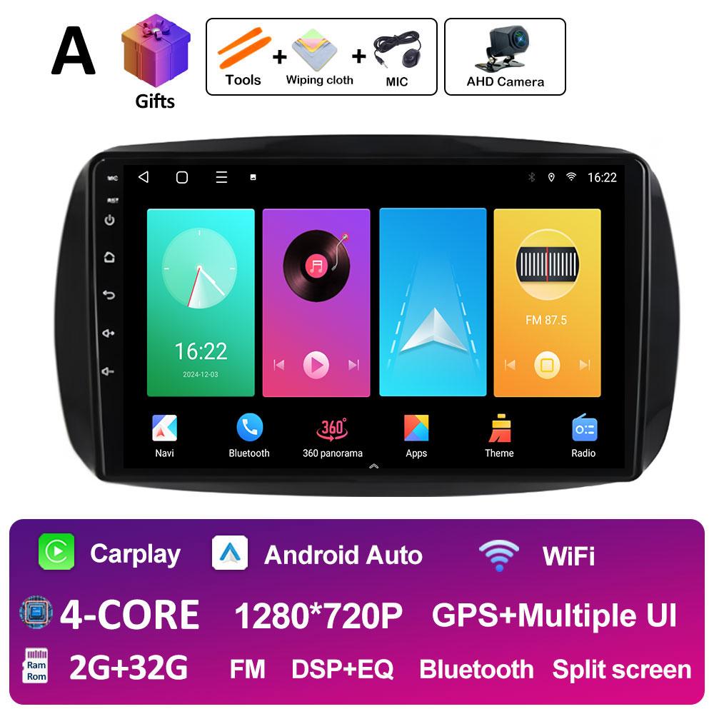 GPS Navigation For Mercedes Smart 453 Fortwo 2014 2015 2016 2017 - 2020 Android Auto DSP Stereo QLED IPS Screen 4G Accessories