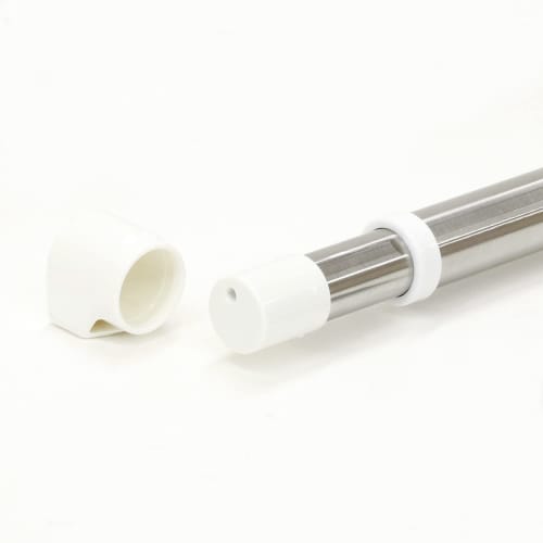 Bestco Slim Telescopic Clothes Drying Pole, Suitable for Bathroom Use, 150-270cm, Stainless Steel, White, Long