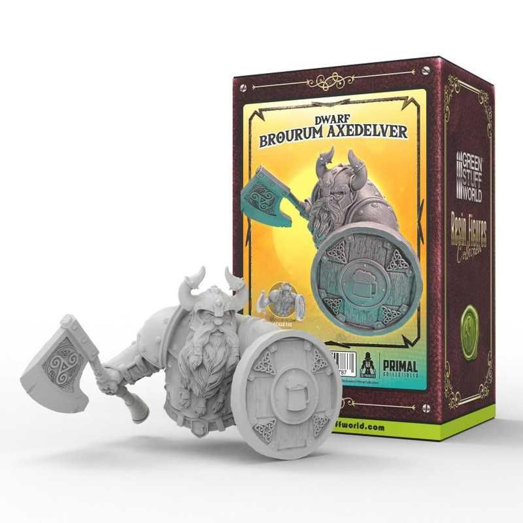 Green Stuff World Scale PRIMAL Collectibles Dwarf Broulam Axdelver 3D Printer Kit 1/12 GSWD-12678 (Human)