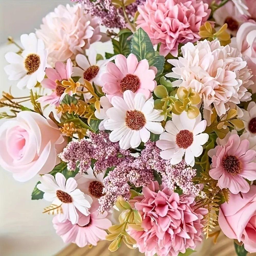 Handheld Flower Artificial Rose Real Touch Hydrangea Flower Simulation Flower  Wedding Decoration