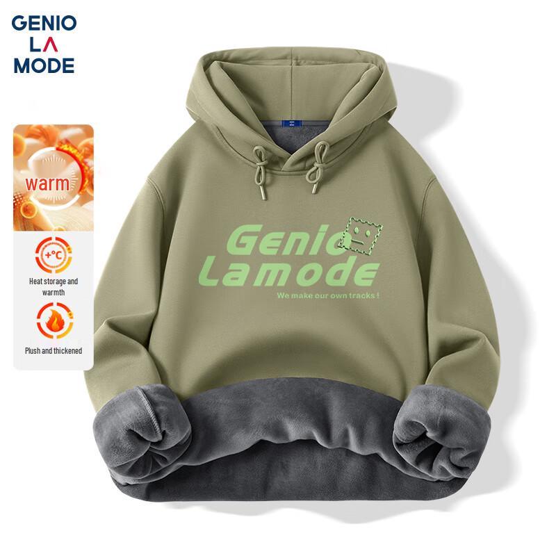 

GENIOLAMODE Мужская толстовка с капюшоном, на плюшевой подкладке, тяжелая 2XL