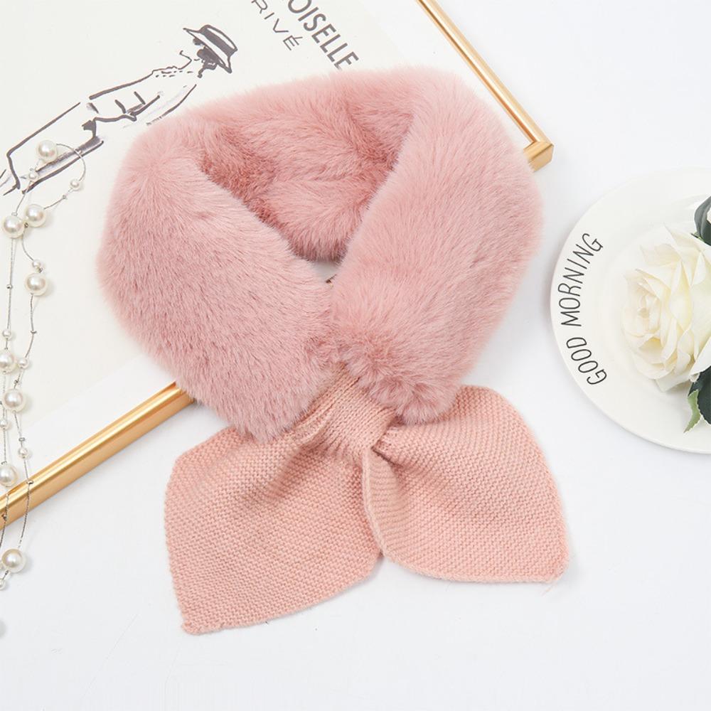 1Pc Scarf Female Winter Korean Version Female Plush Sweet Thickened Warm Autumn And Winter Student Scarf Versatile