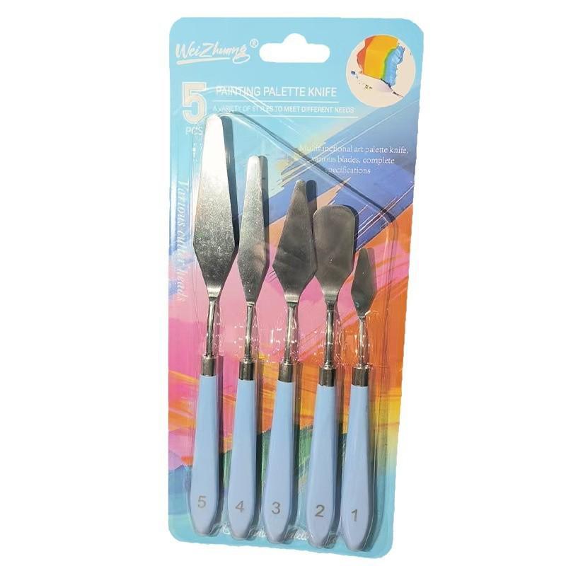 Rosewood Handle Oil Painting Knife: Acrylic & Gouache Pigment Scraper with Varnishing Flat and Pointed Blades